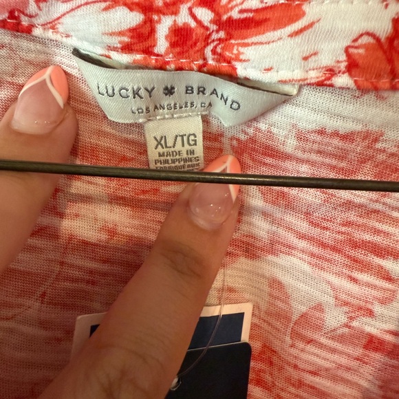 Lucky Brand Red and White Floral Blouse - Picture 2 of 3